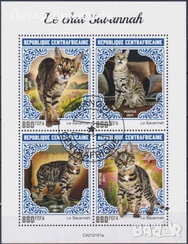 Клеймовани блокове Фауна Котки 2020 2021 от Централноафриканска република, снимка 2 - Филателия - 51327943