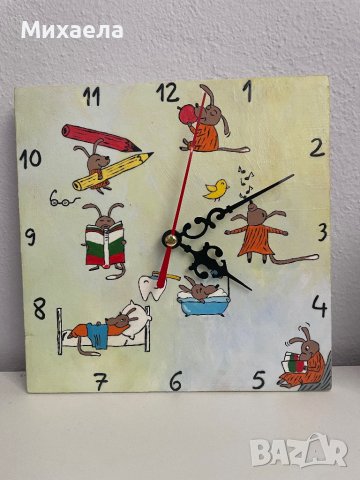 Ръчно рисуван часовник , снимка 3 - Детски - 41753885