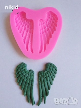 крила криле за ангел бебе ангелски фондан Силиконов молд  марципан шоколад тесто торта гипс , снимка 1 - Форми - 15461243
