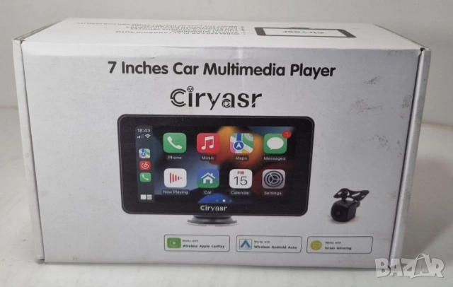 Ciryasr Car Multimedia Player Wireless Apple CarPlay 7inces НОВА, снимка 3 - Аксесоари и консумативи - 53789349