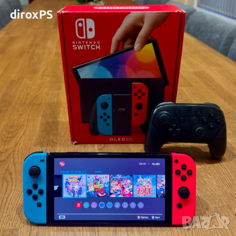 Nintendo Switch OLED с чип - 256GB и игри + Pro controller
