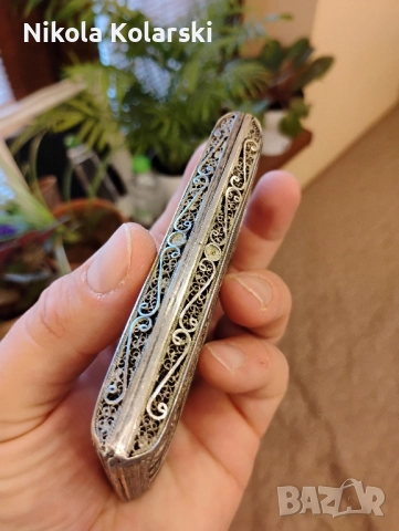 Уникална антикварна възрожденска сребърна табакера (музеен експонат) , снимка 3 - Антикварни и старинни предмети - 52283924