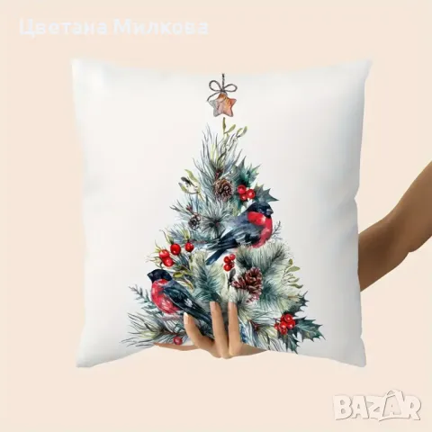 Плюшени коледни калъфки - 4 бр. р-р 45 см. на 45 см., снимка 5 - Възглавници - 48064709