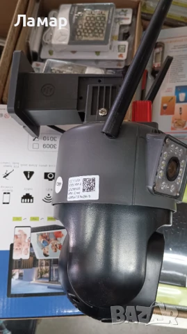 Тройна IP камера с двойна леща 10 zoom зум WiFi iCSee безжична камера 12MP, снимка 4 - IP камери - 50606795