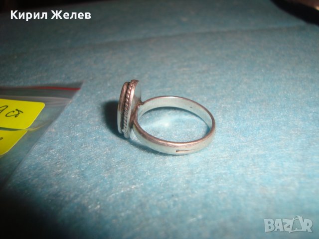 СТАР ФРЕНСКИ СРЕБЪРЕН СКЪПОЦЕНЕН ПРЪСТЕН с БЯЛ ШЛИФОВАН ИВИЧЕСТ АХАТ ВИСОКА ПРОБА СРЕБРО 25269, снимка 8 - Антикварни и старинни предмети - 34630746