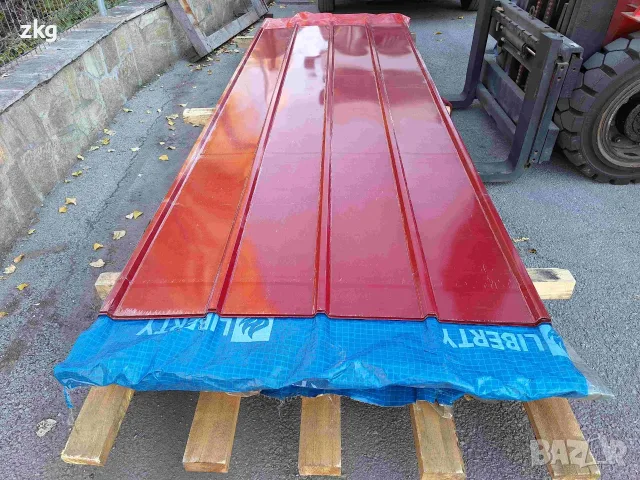 Покривна пластифицирана ламарина TR20x280-1120 RAL3011 L=3.2м в София, снимка 4 - Строителни материали - 55770678