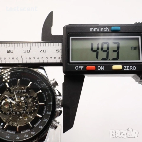 Автоматичен мъжки часовник Winner Skeleton Automatic Men’s Watch 49mm  ползван, снимка 2 - Мъжки - 53868490