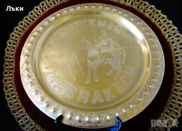 Бронзов поднос от Marrakech с конник. , снимка 5 - Антикварни и старинни предмети - 44240414