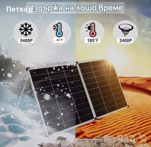 Слънчев панел 200W, снимка 6 - Къмпинг осветление - 52565052