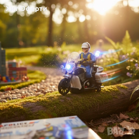Полицейски мотор със светлини и звук – движение, екшън и усмивки, снимка 3 - Коли, камиони, мотори, писти - 53145660