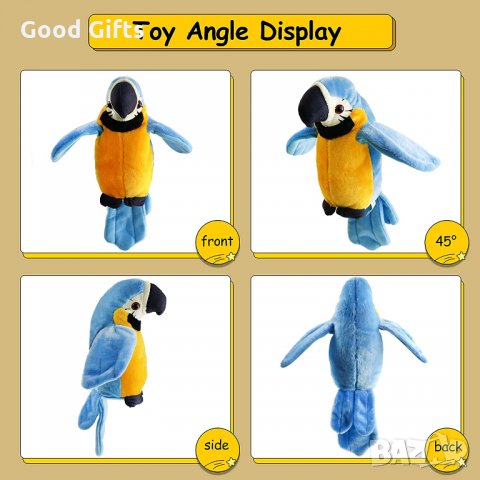 Детски плюшен говорещ папагал, снимка 3 - Плюшени играчки - 34705571
