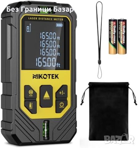 Нов NIKOTEK Мерителен Уред с Лазер - 50М Обхват, Многофункционален