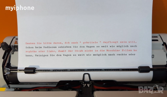 Пишеща Машина Triumph Gabriele 10 Клавиатура Qwertz Латиница Топ Състояние Обслужена 1960 година !, снимка 5 - Антикварни и старинни предмети - 52398347