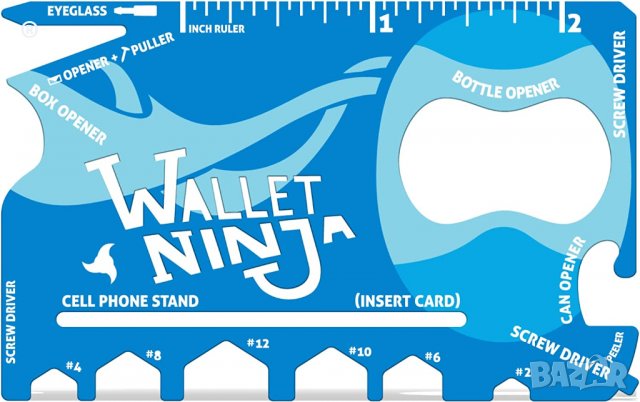 18в1 Multitool Ninja Wallet мултифункционална джобна отвертка, снимка 3 - Подаръци за мъже - 40144974