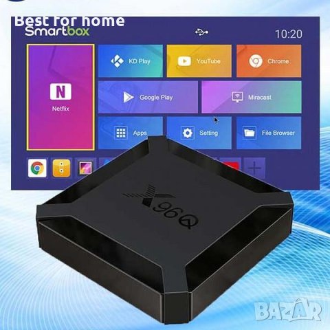 ТВ бокс- Мултимедия плеър X96Q Allwinner H313, Smart TV BOX, Android 10, 4K, WiFi , снимка 7 - Плейъри, домашно кино, прожектори - 41591509