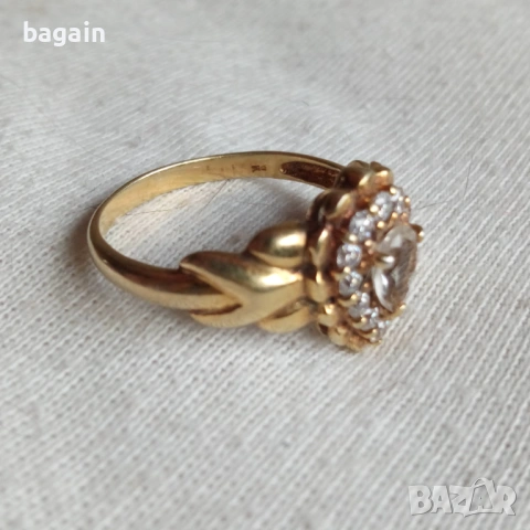 Сребърни пръстени с рубини, сапфир, аквамарин и позлата., снимка 7 - Пръстени - 53503133