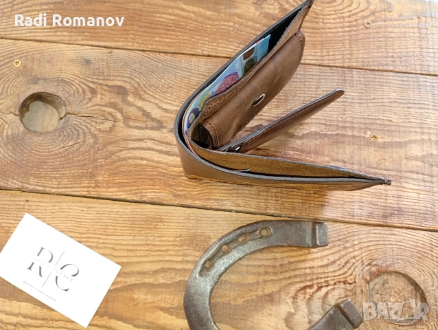 Ръчно изработен мъжки кожен портфейл , снимка 4 - Портфейли, портмонета - 53693796