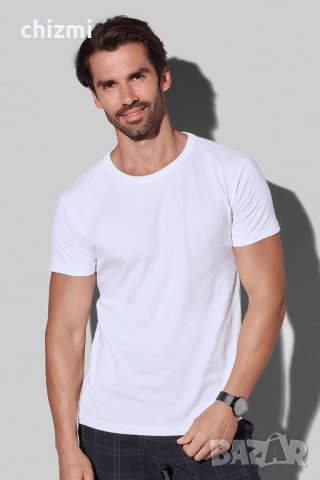 Мъжки памучни бели тениски L-XL, снимка 4 - Тениски - 41514895