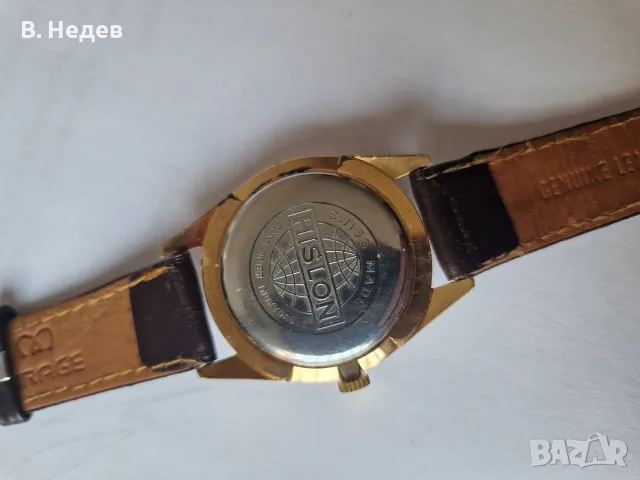 HISLON 2000, cal Felsa 4010, case 36mm, Au 10, "SWISS MADE" - златни обемни букви! ТОП!, снимка 7 - Мъжки - 55230239