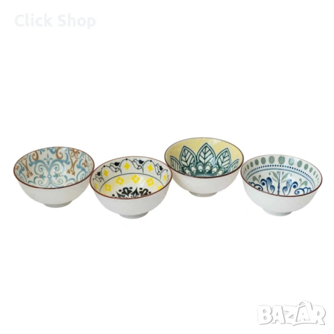 Комплект 4 керамични купички, различни модели, снимка 15 - Сервизи - 53456897