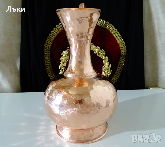 Медна кана за вино 2.5 л.,кована чиста червена мед. , снимка 4 - Антикварни и старинни предмети - 53296483