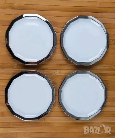 4 чинии със сребърен кант - Rosenthal