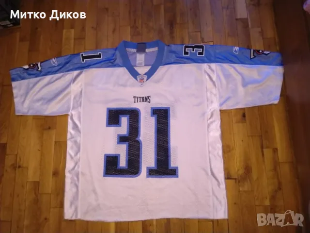 Тенеси Титанс НФЛ на Щатите тениска маркова на Рийбок  №31 Кортланд Финеган размер Л, снимка 2 - Други спортове - 49924049