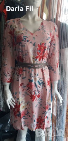 СУПЕРТЪНИЧКА и МНОГО ЛЕКА рокля на цветя ХЛ/2ХЛ размер , снимка 1