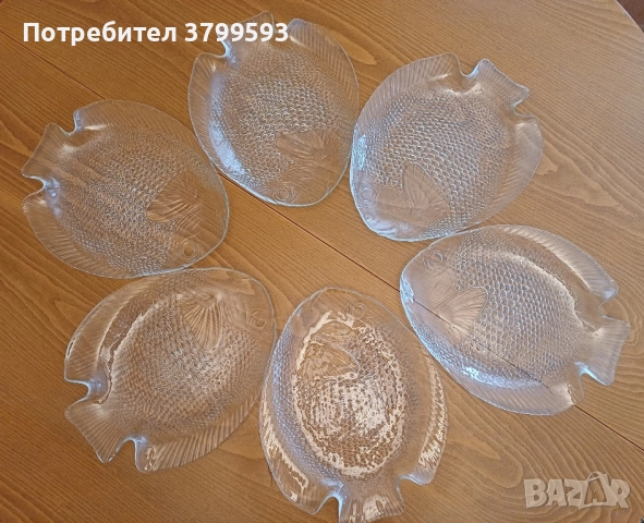 6 стъклени чинии за риба arcoroc france