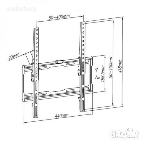 Стойка/поставка BL-76-861 с регулиране за LED телевизор 32-55" 35kg, снимка 4 - Стойки, 3D очила, аксесоари - 35762245
