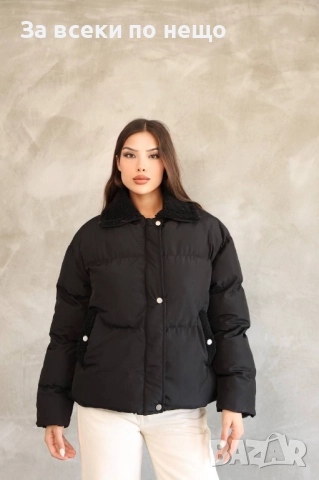 Дамско Черно Зимно Яке Със Силиконов Пълнеж Код S199, снимка 4 - Якета - 52419168