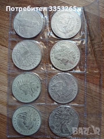 Лот с реплики на щатски долари от 18,19 и 20-ти век, снимка 2 - Нумизматика и бонистика - 51524274