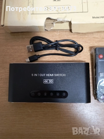 HDMI Switch 5in1 out .Дистанционно .Нов!, снимка 2 - Друга електроника - 52172712