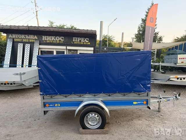 Туристическо, самосвално ремарке VESTA LIGHT 23 с брезент и шпригли Н-120
