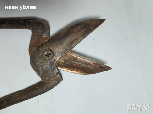 стара кована ножица за ламарина, снимка 3 - Антикварни и старинни предмети - 53733747