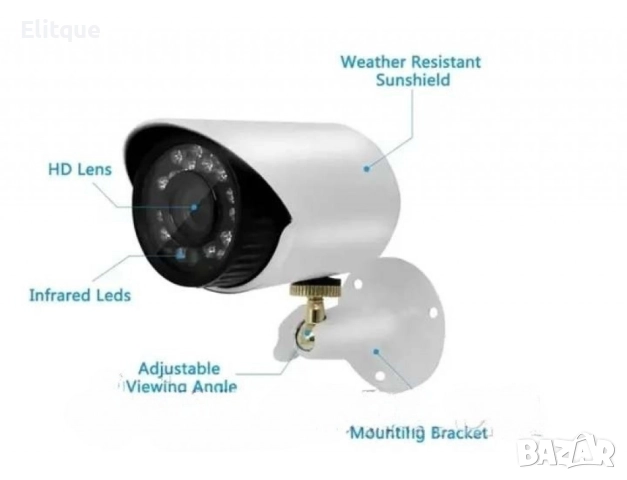 Комплект за видеонаблюдение,8 камери,без монитор,1.3MP, снимка 3 - Други - 52832254