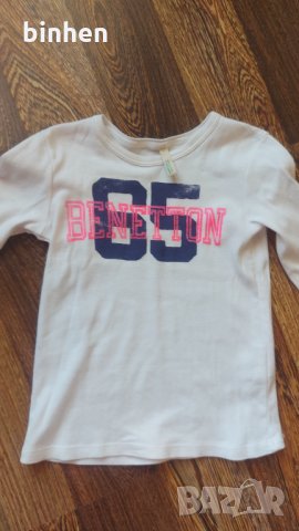 Памучна блузка Benetton 3-4 г, снимка 2 - Детски Блузи и туники - 34194156
