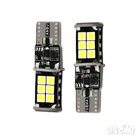 LED крушки T10 15 SMD 12V 2 броя