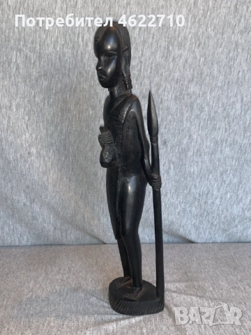 Африканска дървена статуетка, снимка 4 - Антикварни и старинни предмети - 53668587