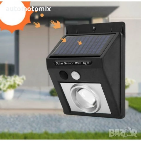 Лед лампа със соларен панел и датчик за движение 1бр. - 3032, снимка 5 - Соларни лампи - 51383552