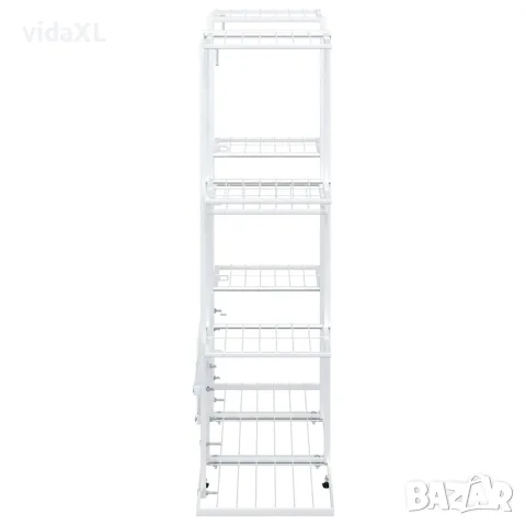 vidaXL Стойка за цветя, 94,5x25x89 см, бяла, желязо, снимка 6 - Саксии и кашпи - 56147169