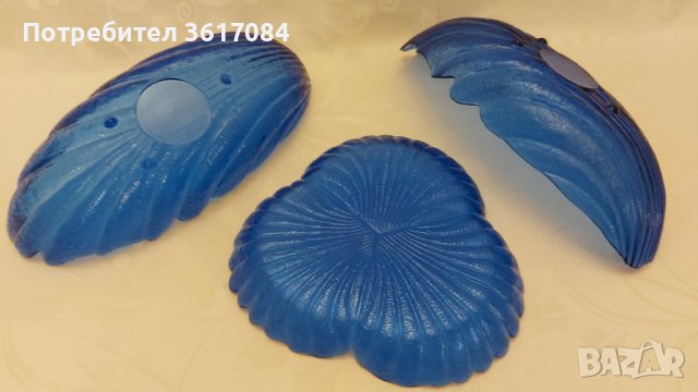 Комплект стъклени купи и плато в синьо, снимка 4 - Сервизи - 39461510