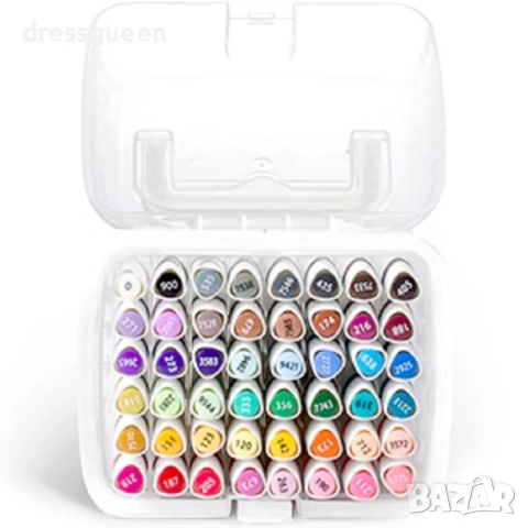 4724 Комплект професионални маркер-писалки с двоен връх и луксозна PVC кутия за организиране, снимка 9 - Рисуване и оцветяване - 53778405