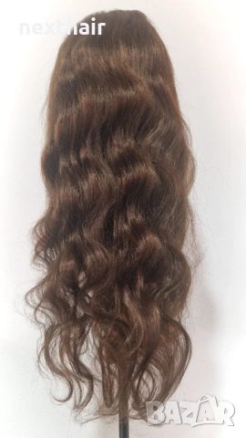 Естествена чуплива перука от 100% бразилска коса, дължина 70-75 см, дантелена зона 13х6, снимка 6 - Аксесоари за коса - 53176345