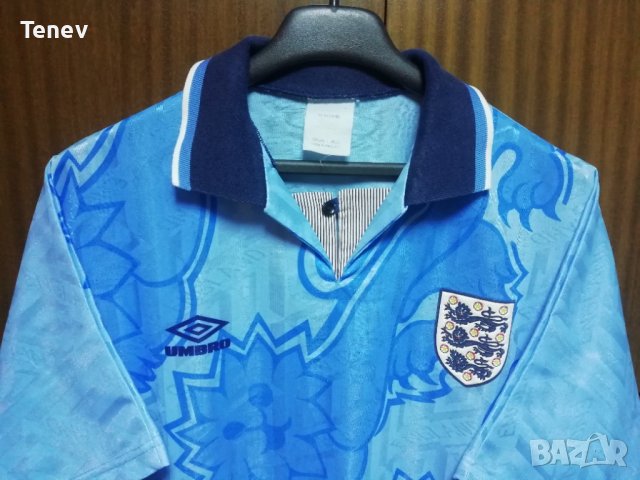 Англия 1992-1993 Умбро Ретро Vintage оригинална тениска футболна фланелка England Umbro трети екип, снимка 3 - Тениски - 41406524