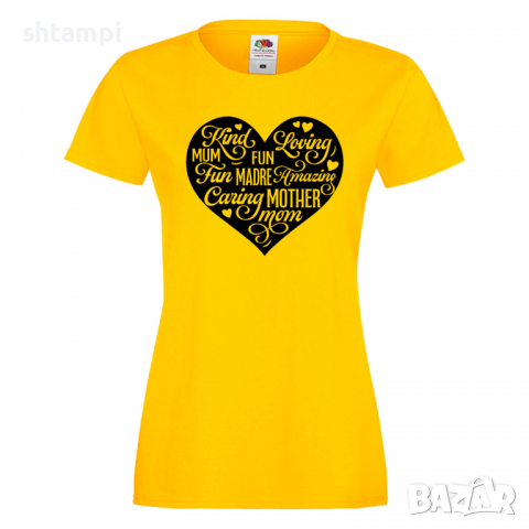 Дамска тениска Mother Heart Words 2,Празник на Майката,Подарък,Изненада,Рожден Ден, снимка 8 - Тениски - 36297292