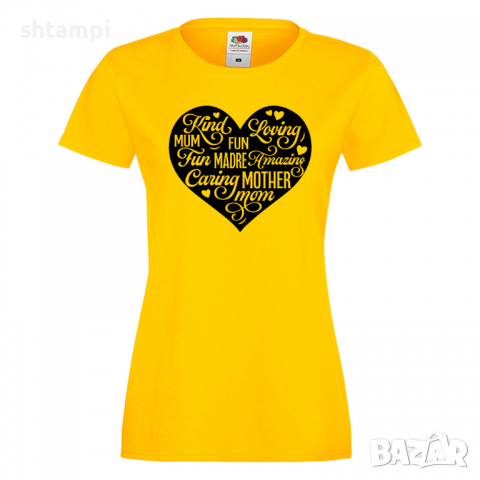 Дамска тениска Mother Heart Words 2,Празник на Майката,Подарък,Изненада,Рожден Ден, снимка 8 - Тениски - 36297292
