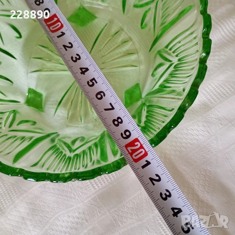 Стъклени фруктиери в зелено , снимка 5 - Антикварни и старинни предмети - 53070321