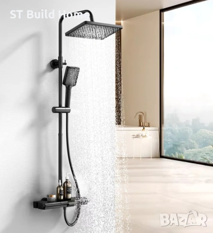 🎉🚿 ТОП ОФЕРТА от STBuildHome –🖤 -ЧЕРЕН МАТ-🖤 ЛУКСОЗНА ДУШ СИСТЕМА С ТЕРМОСТАТ🚿🎉, снимка 4 - Душове - 53622960