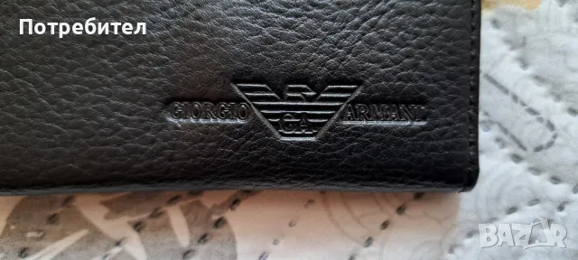 Продавам нова оригинална мъжка чанта портфейл и картхолдер Giorgio Armani от естествена кожа., снимка 2 - Чанти - 49155676